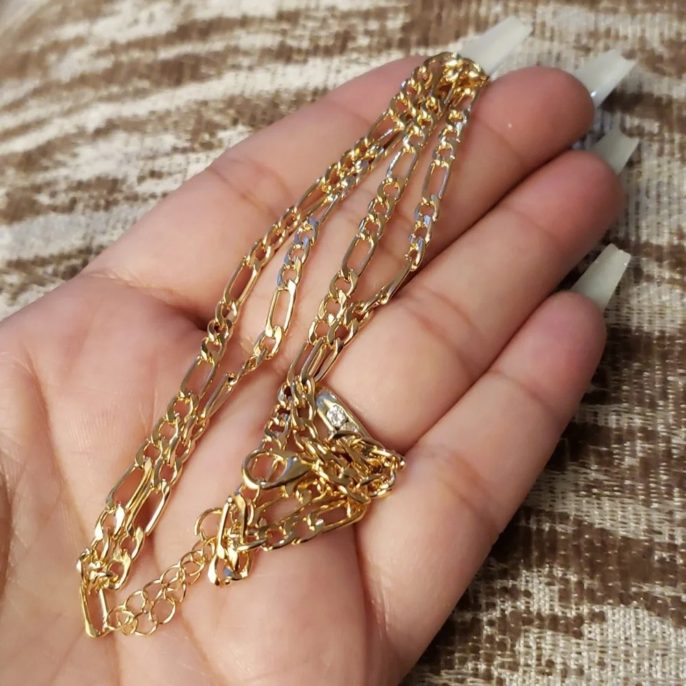 Gold Plated Figaro Chain Necklace